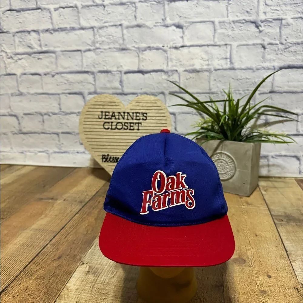 Oak Farms Dairy Trucker Adjustable Red and Blue Hat Cap Texas